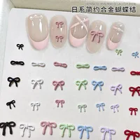 20PCS Simple Macaron Mini Ribbon Bow Colorful Spray Painted Bowknot Alloy Nail Art Rhinestones Decorations Manicure Ornaments 1