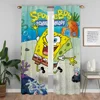 Elegant Room Curtains for Living Room S-SpongeBobS Partition Blackout Curtain Home Interior Curtains 2 Pieces Shades Kitchen 3