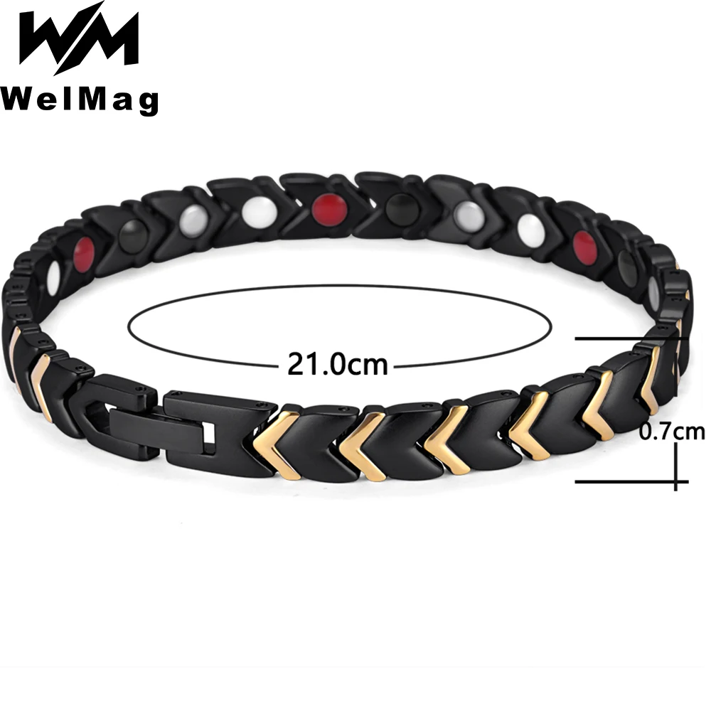 Welmag Titanium Bracelet Ladies Healing Power Charm Bracelet Bangles