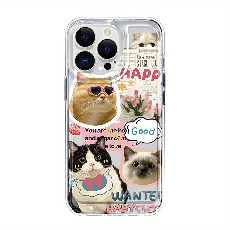 Adorable Cartoon Cat TPU Phone Case Cover