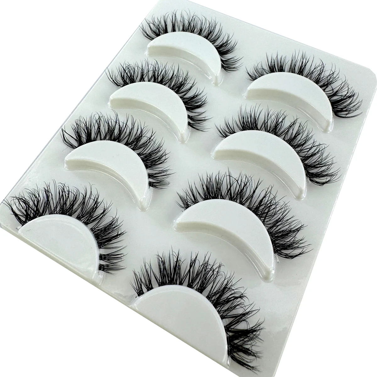 Neue 4 Paar natürliche, flauschige 3D-Volumen-Wimpern mit transparentem Band – weiche, leichte und wiederverwendbare Wimpernverlängerung – Detail 23