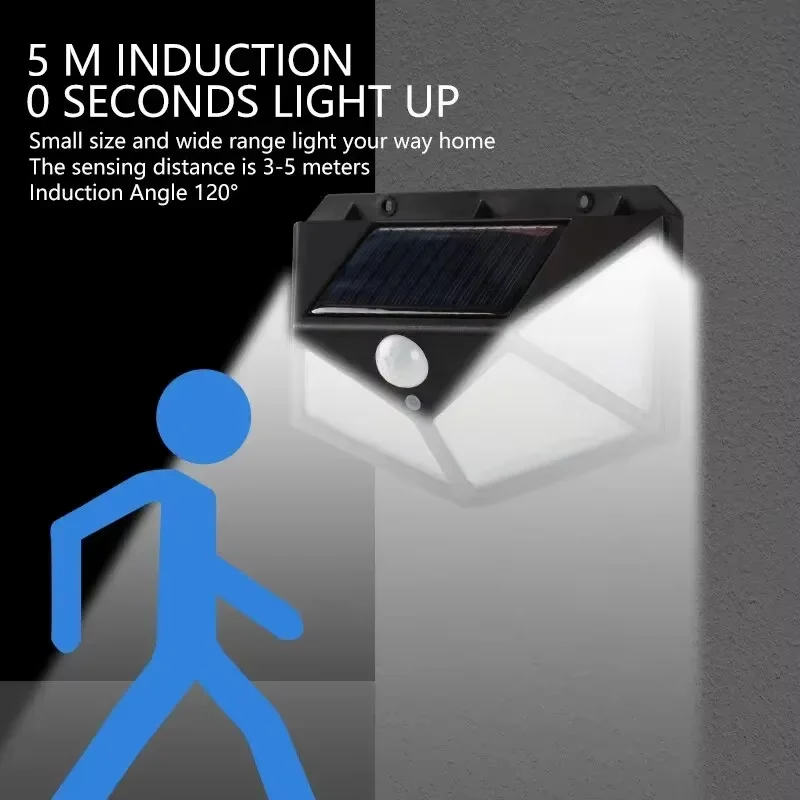 Solar Powered Outdoor Decorative Wall Light with Motion Sensor and Waterproof Design, 100 LED