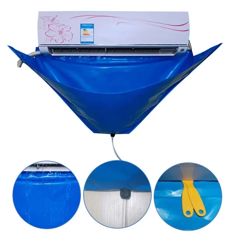 Air Conditioner Cleaning Cover with Water Pipe Waterproof Dust Protection Bag for Conditioners Below 1.5P WF air conditioning cover