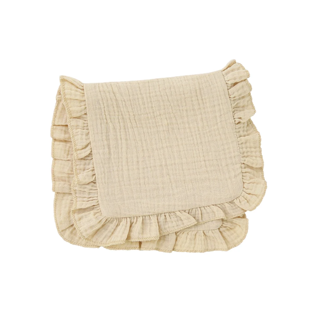 Muslin Blank Ruffle Burp Pad 100% Cotton Infant Baby Ruffle Burp Cloths