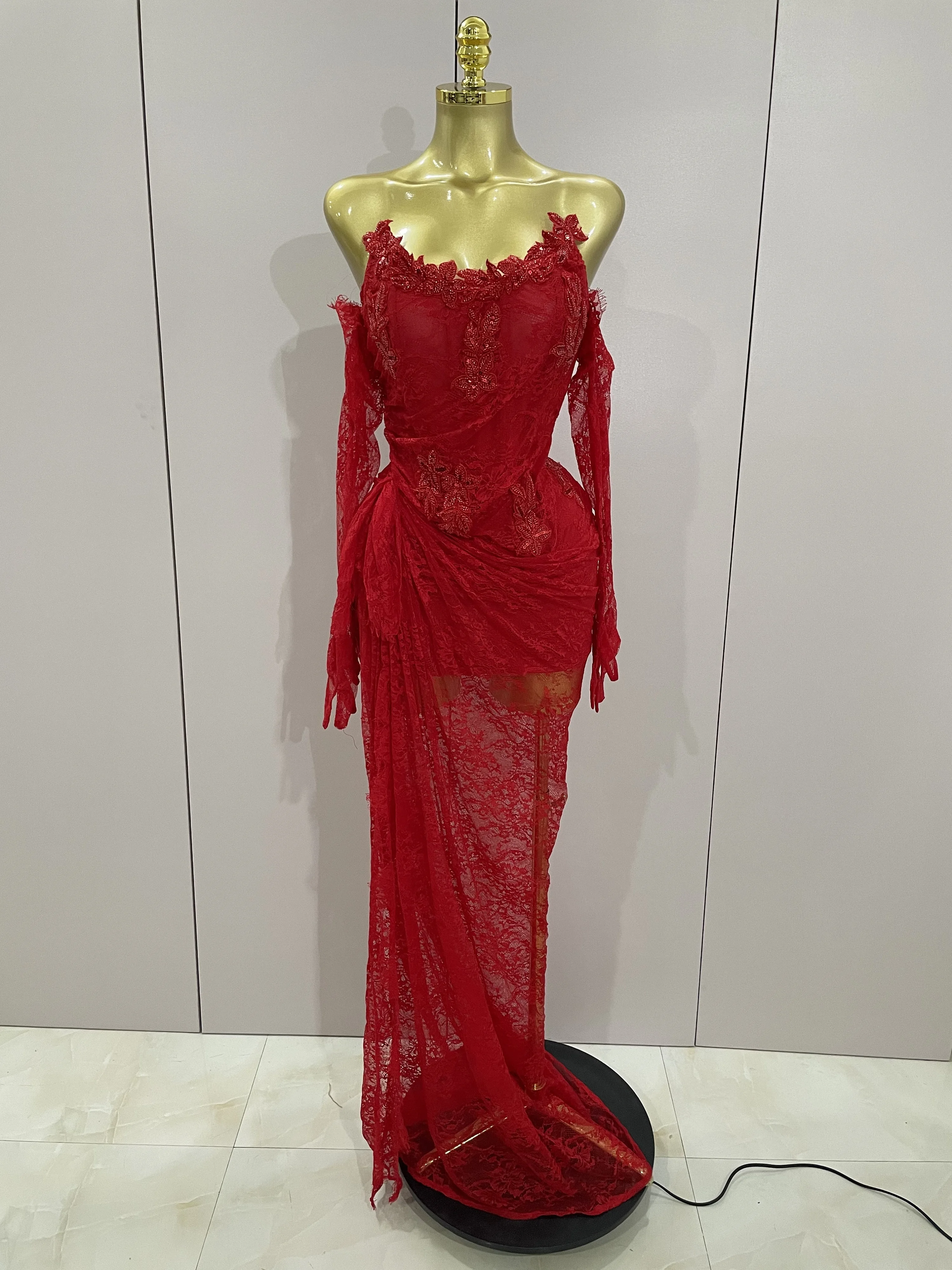 chinese dress ladies Girls Red Birthday Dress Girls Elegant Prom Princess Dress main image 1