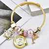 Women's Bracelet Watch Love With Stylish Decor Refined Round Quartz Watch Casual Elegance 3