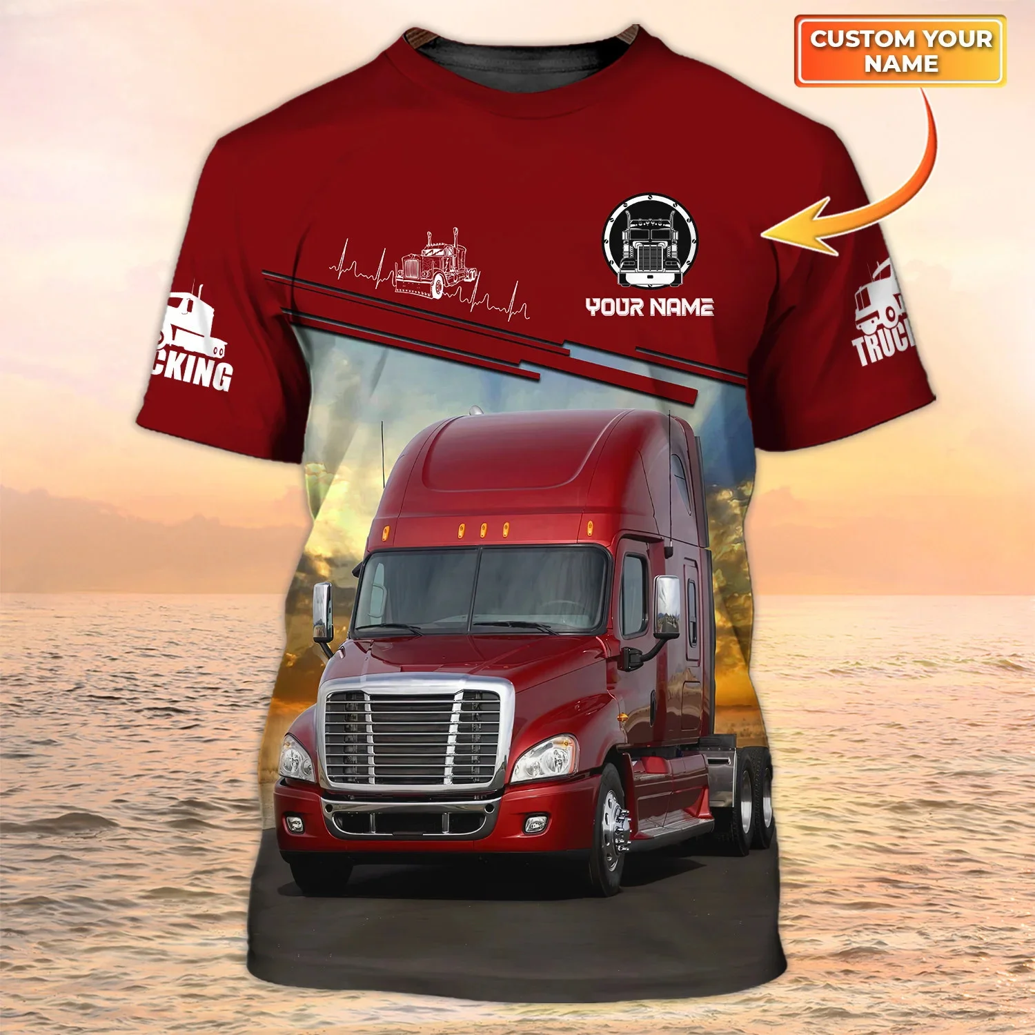 Neueste Sommer männer T-shirt Personalisierte Name Lkw Fahrer 3D Alle Über Gedruckt t shirt Unisex Casual Kühlen Trucker T-shirt DW113 – Detail 14
