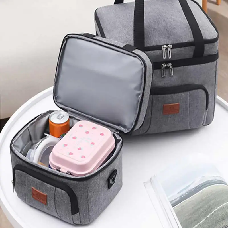 Borsa termica per il pranzo, borsa termica portatile con manico, borsa