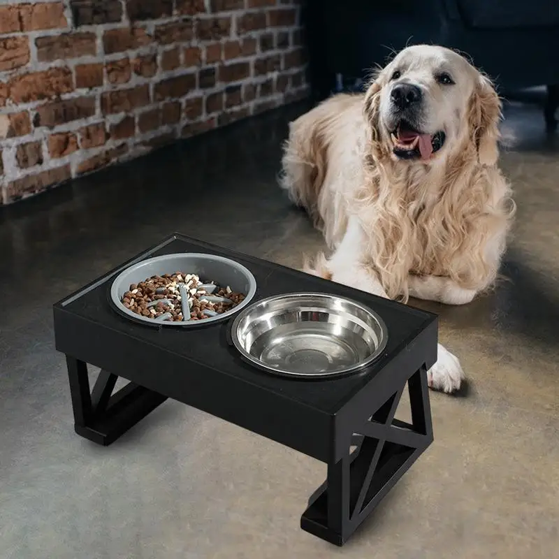 

Elevated Dog Bowls Adjustable Heighted Pet Feeding Bowl Stainless Steel Promote Digestion Lift Table For Cat Dog Pet Accessories