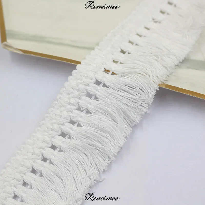 Lace Decoration 5 Yards Cotton Fringed Lace Scarf Clothes Carpet Curtain Decoration Trims DIY Home Accessories 4cm wide