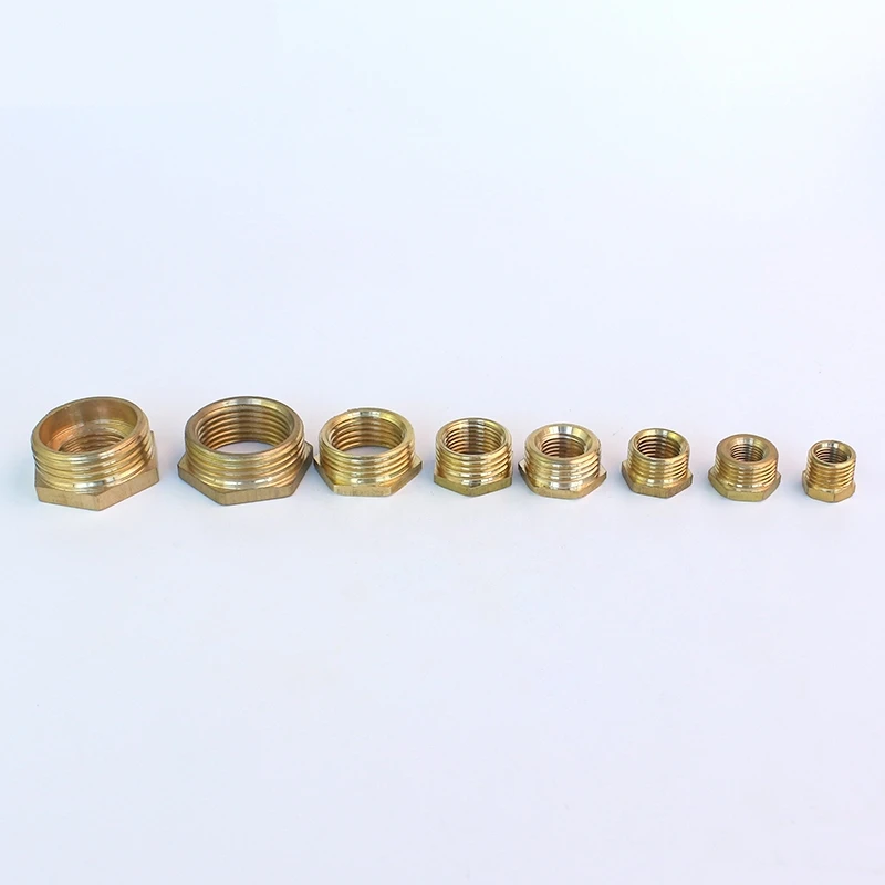 Pipe Fitting Brass Hex Bushing Reducer 1/8 1/4 3/8 1/2 3/4 F to M Threaded Reducing Copper Water Gas Adapter Coupler