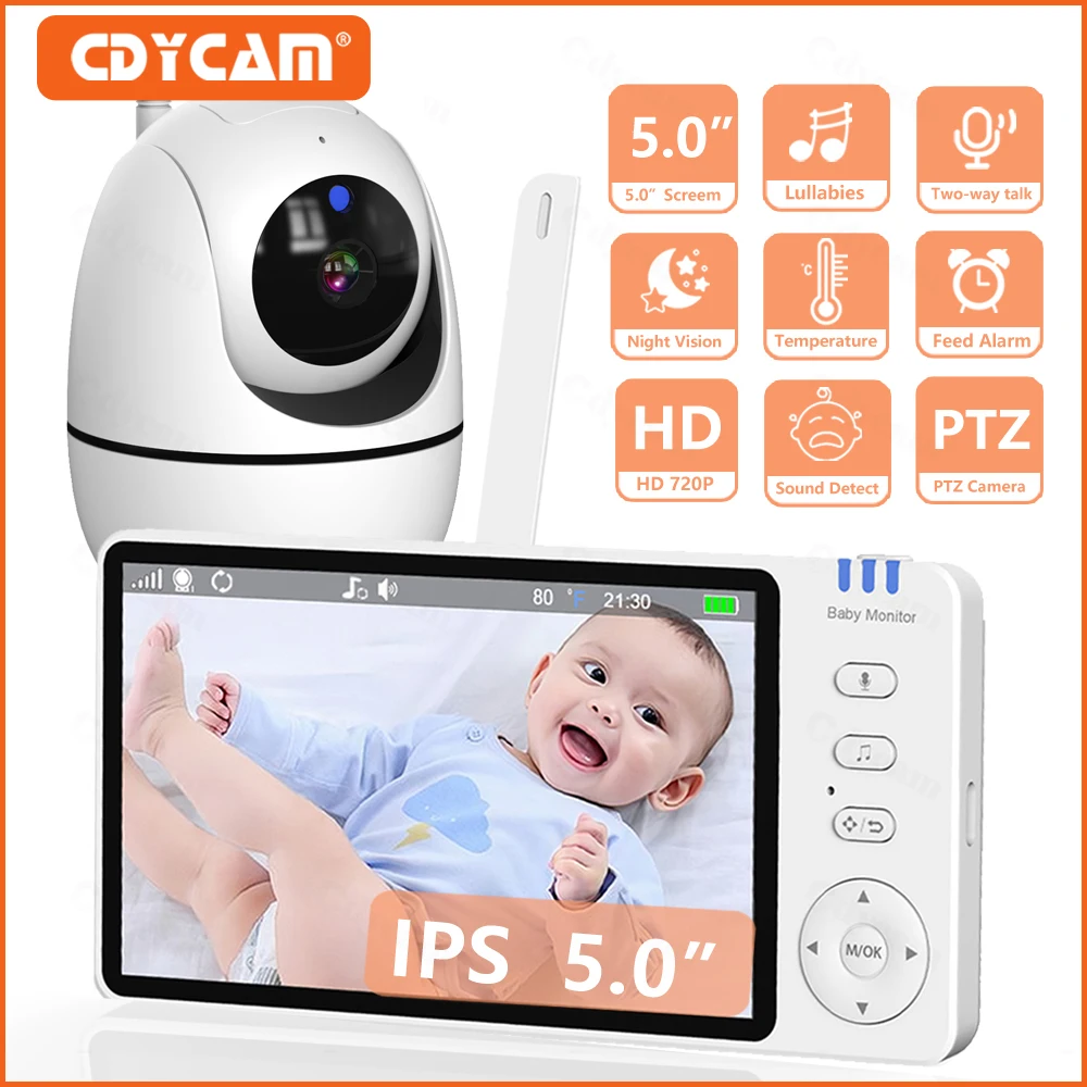 Yoton YB03 Babyfoonvideo Met Camera 4,3 Inch - Digitale Bewakingscamera Met Slaapmodus Nachtzichttemperatuursensor En 8 Slaapliedjes Vox Modus