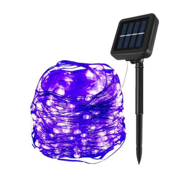 thumbnail image 1 of Guirnalda de luces LED solares para exteriores, 42 m, guirnalda de luces LED para jardín, resistente al agua, decoración navideña para patio, 1 of 5