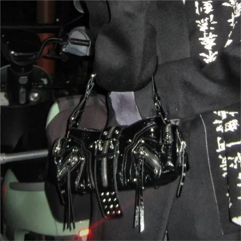 JIAERDI Moto Biker Black Shoulder Bags Wallet Women Sweet Cool Leather Y2k Handbag Ladies High Street Casual Crossbody Bags 2025