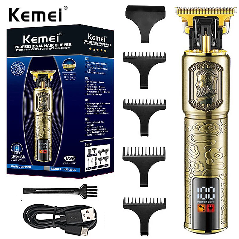 

Kemei T9 USB Electric Hair Cutting Machine Rechargeable Hair Clipper Shaver Trimmer for Men Barber Professional Beard Trimmer
