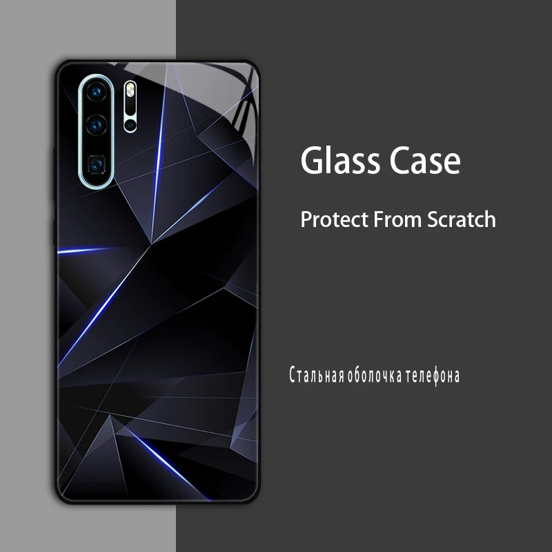 Luxury Tempered Glass Marble Painted Protective Case