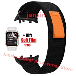 Nylon Sport Loop Wristband Bracelet Strap with Soft Films Accessories for Black Connector (Black)
