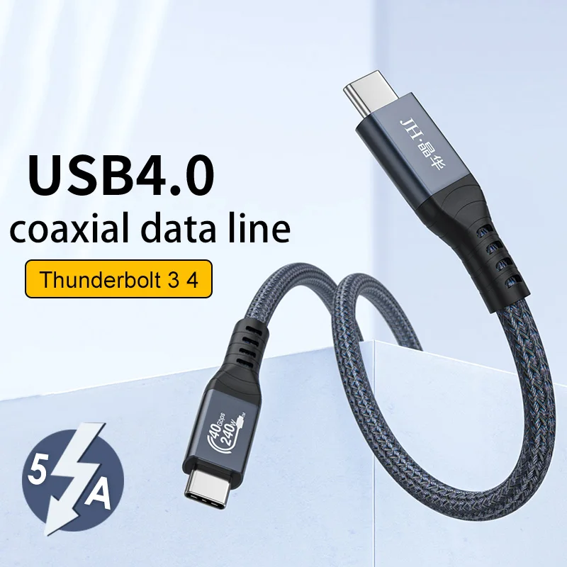 Thunderbolt-4 ̺ 40gbps 2m 3 USB 4 5A PD 100W   ̺, USB C-USB C  8K @ 60Hz HD    ڵ