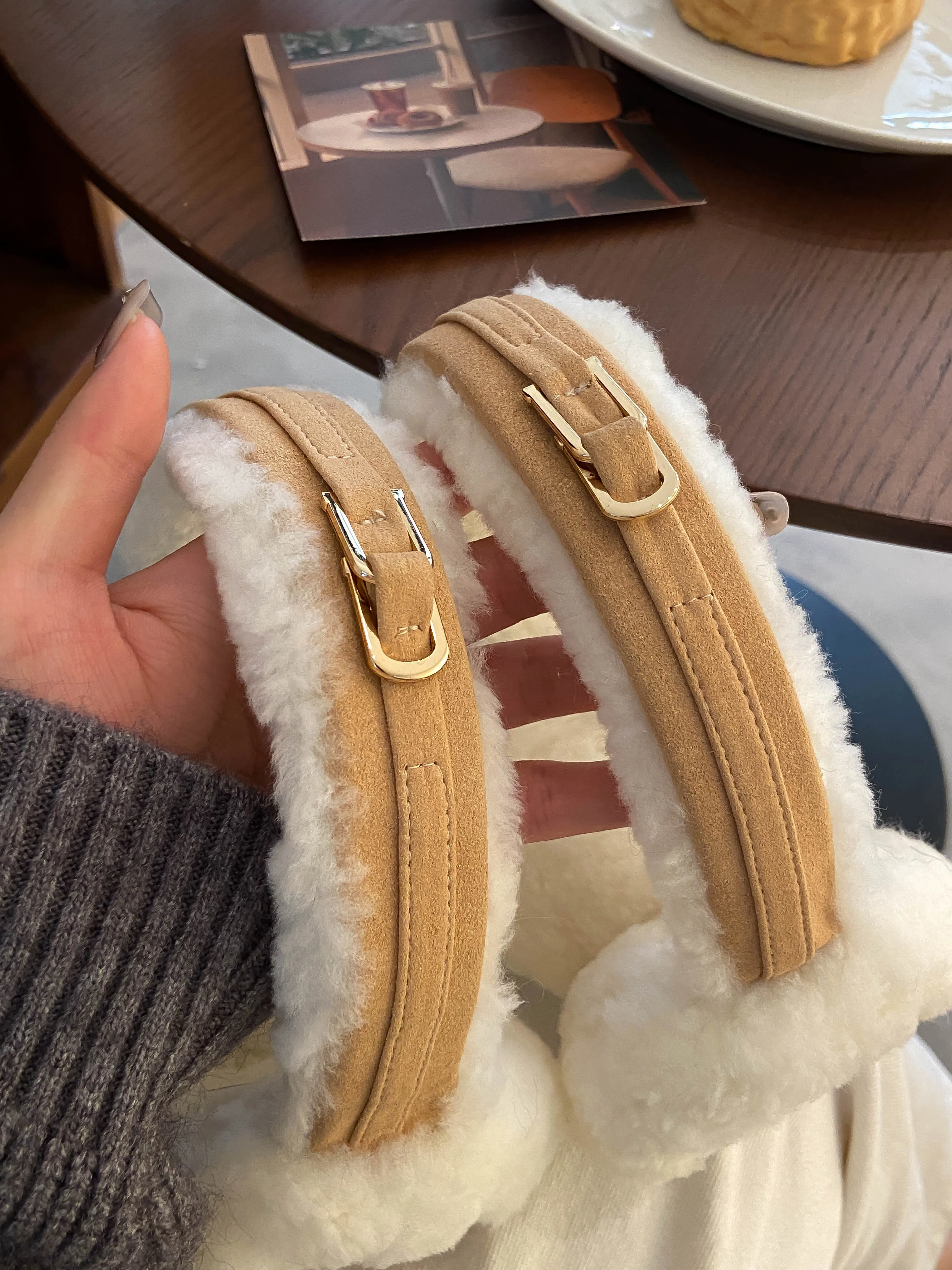 Wool Ear Warmer Winter Sheepskin Ear Muffs for Women Men Soft Warm Solid Earflap Outdoor Cold Protection EarMuffs Cover