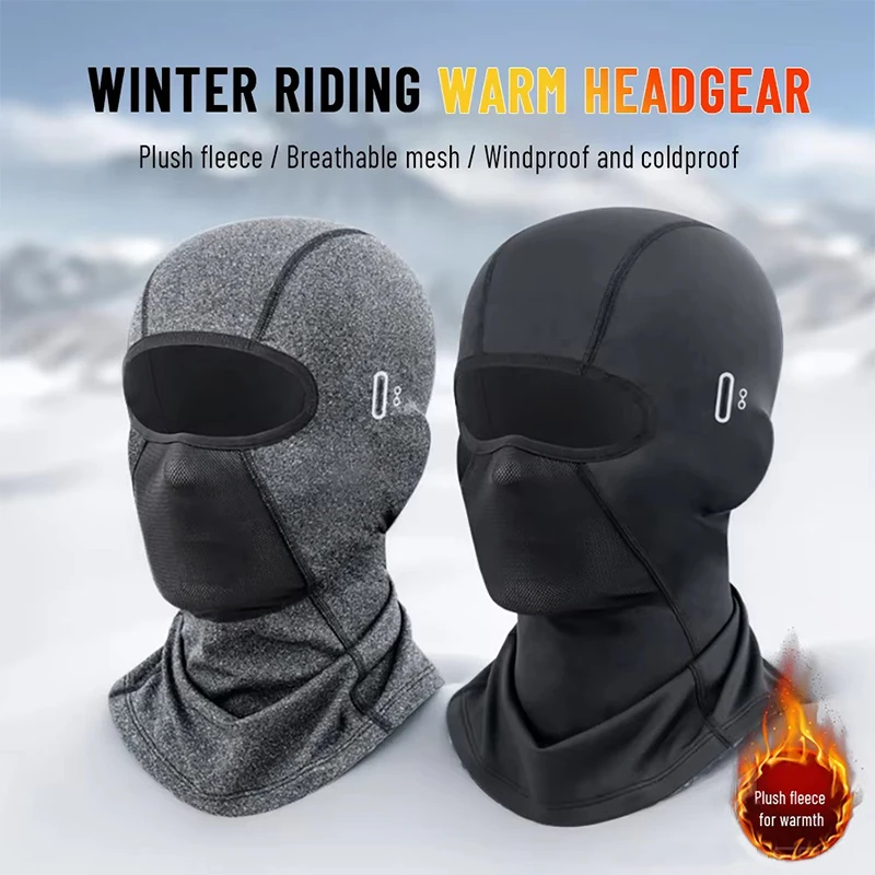 Winter Warm Cycling Cap for Men Women Bicycle Motorcycle Balaclava Windproof Sports Scarf Velvet Face Cover Hiking Ski Hat
