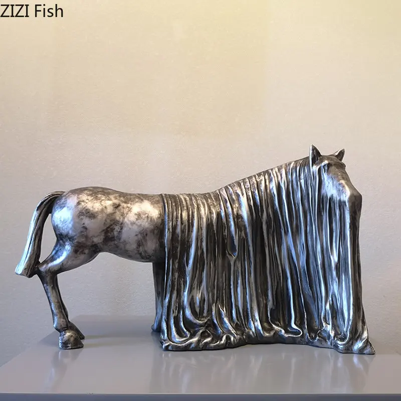 

Creative Horse Ornaments Large Size Horse Sculpture Living Room Desktop Figurines Home Decoration Accessories Statue Crafts Gift
