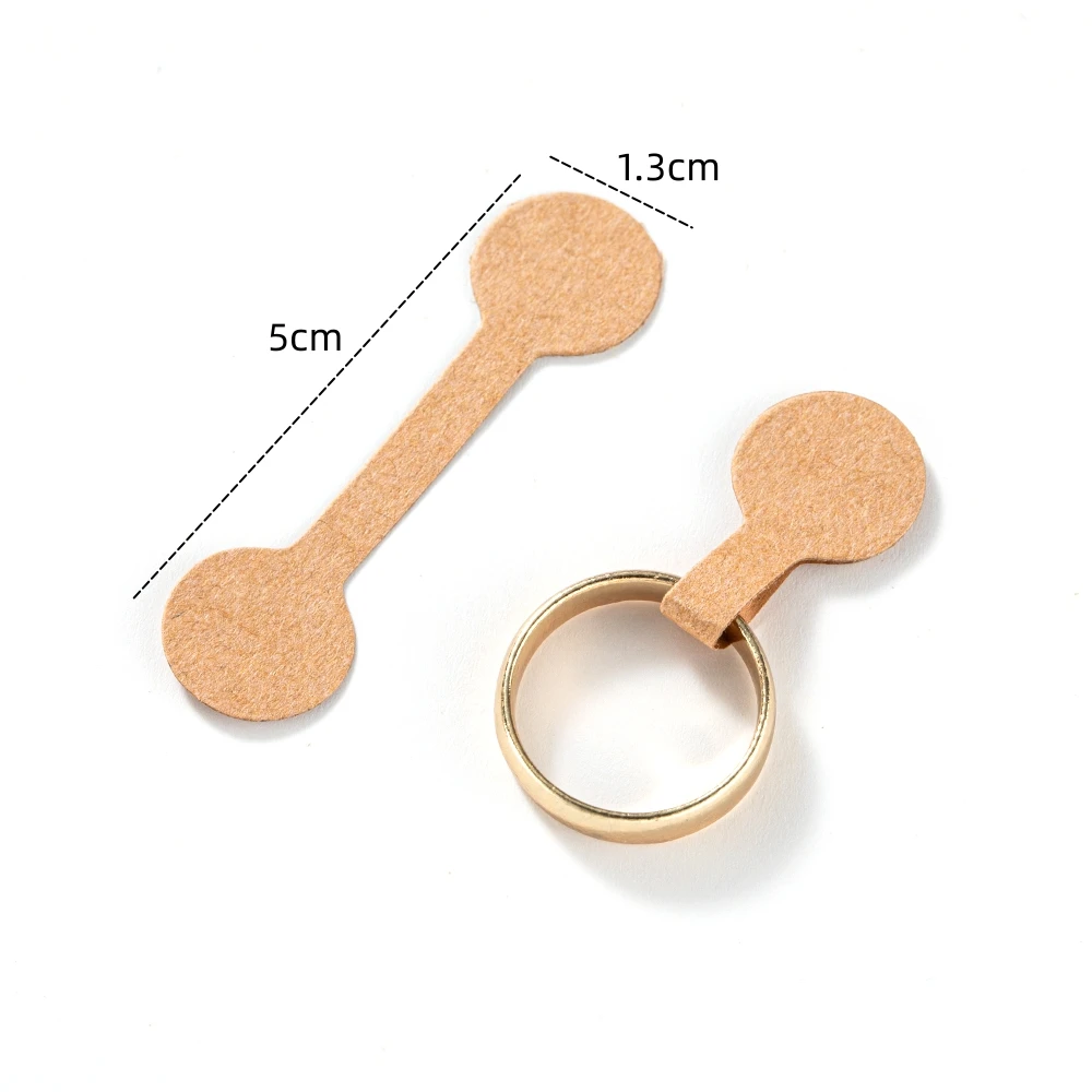Rectangle Blank Jewelry Price Tags - Self Adhesive Barbell Sticker Cards for Display and Packaging