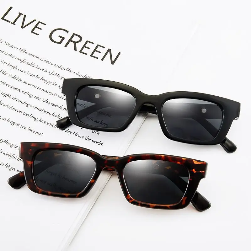 Rectangle Vintage Sunglasses For Women Retro Designer Cat Eye Style_voghion.com