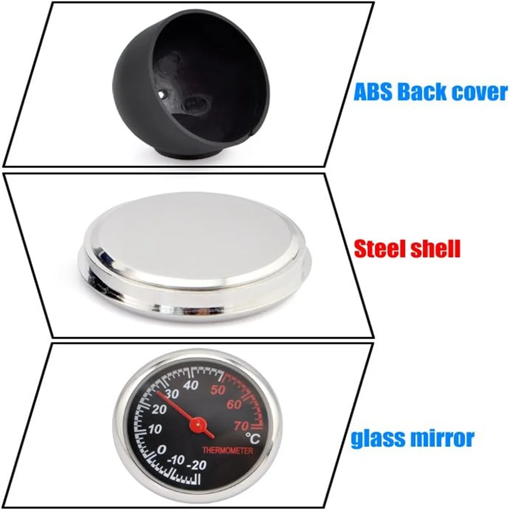 Automobile Digital Clock Mini Car Watch Automotive Thermometer Hygrometer Decoration 3PCS Set car clock air outlet dashboard clock car clock thermometer