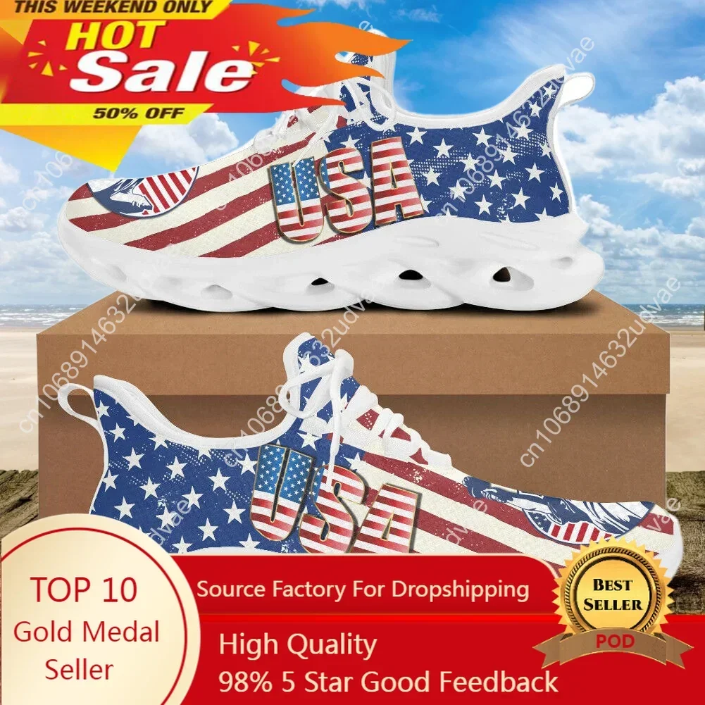 7.4 American Flag Statue of Liberty Print Flat Shoes for Women Cool Sneaker for Female Spring Summer Woman Footwear