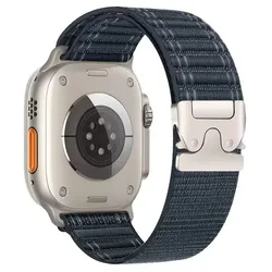 Breathable Nylon Loop Strap for Smartwatch - Adjustable & Comfortable Wristband (W Deep Blue)