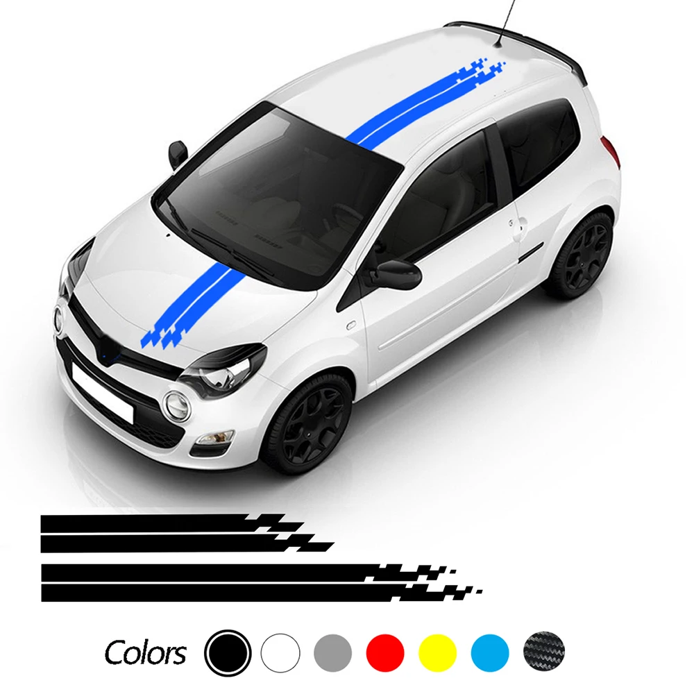 

Car Hood Roof Decor Stickers Auto Racing Sport Styling Stripes Body Vinyl Decals Accessories 4pcs For Twingo Cliopcs