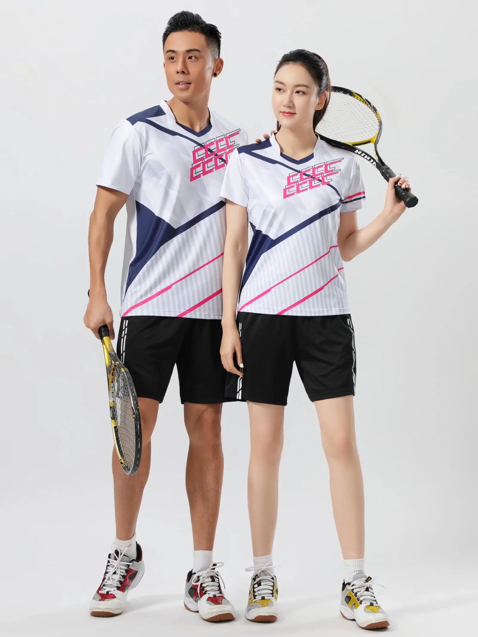 Badminton Suit Men's And Women's Quick-drying Competition Exercise Table Tennis Tennis Printing Competition Suit Custom