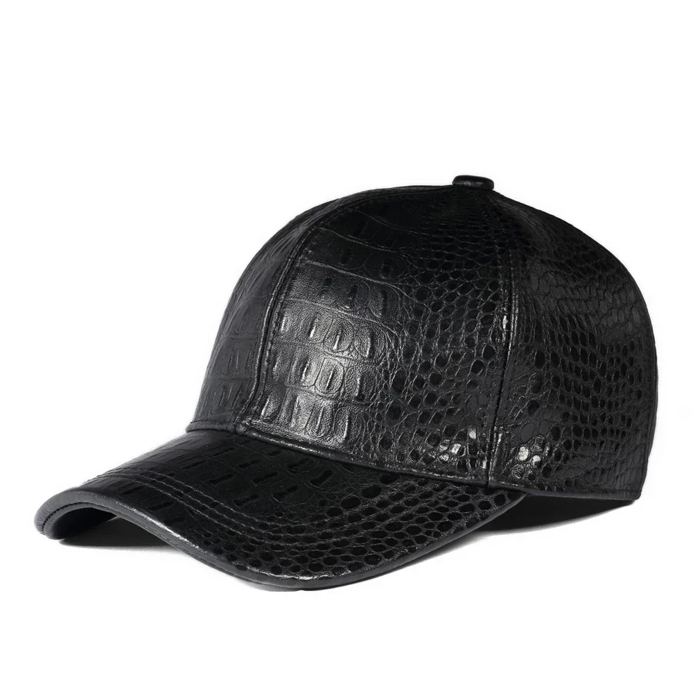 Neue Frühjahr Echtem Leder Mann Hut Männliche Ente Zunge Schafe Haut Outdoor Freizeit Baseball Caps Mode Krokodil Muster Chaepu