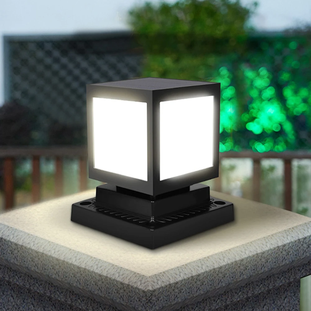 

Solar Fence Post Cap Lights Solar Light Post With 2 Light Modes 350LM IP65 Waterproof 180 ° Beam Angle Square Street Lamp