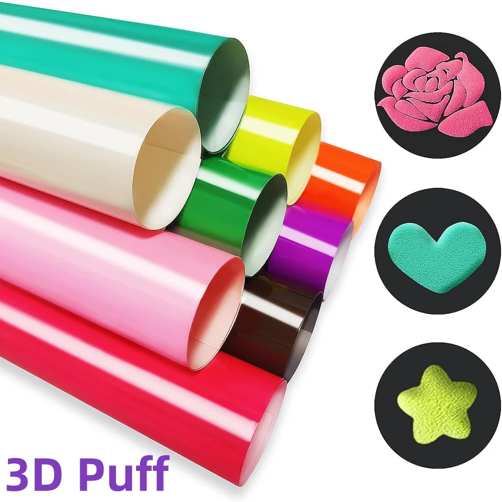 3D Puff Heat Transfer Vinyl Roll for T-Shirts 4