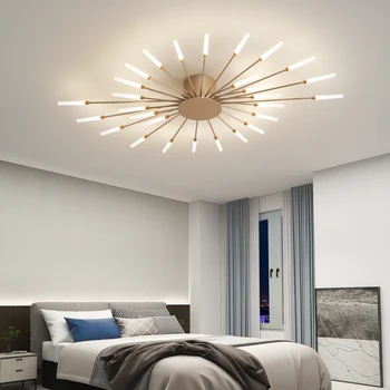 Modern LED Ceiling Light for Living Room Lamp Bedroom Ceiling Chandeliers AC 90-260V Gold Black Home Decoration Light Fixture 4