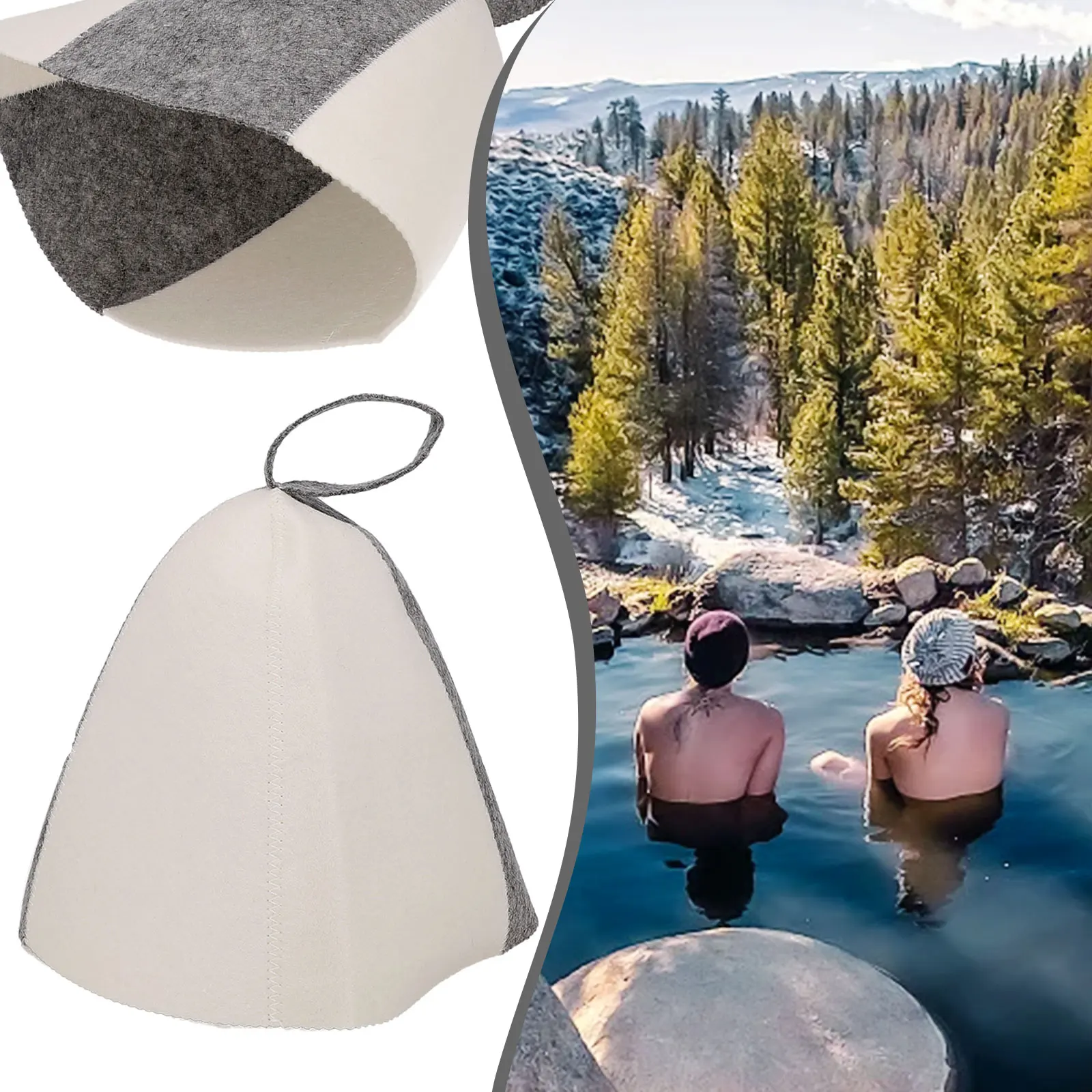 

1pcs Wool Felt Sauna Hat Keep Warm Bath Hair Protection For Skin Head Anti-Heat Spa Sauna Hat Bathroom Cap Accessories