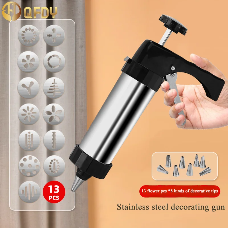 

Household DIY Baking Tools 21Pcs/set Stainless Steel Cookie Decorative Gun Biscuit Hand Pressing Machine Kitchen Accessories