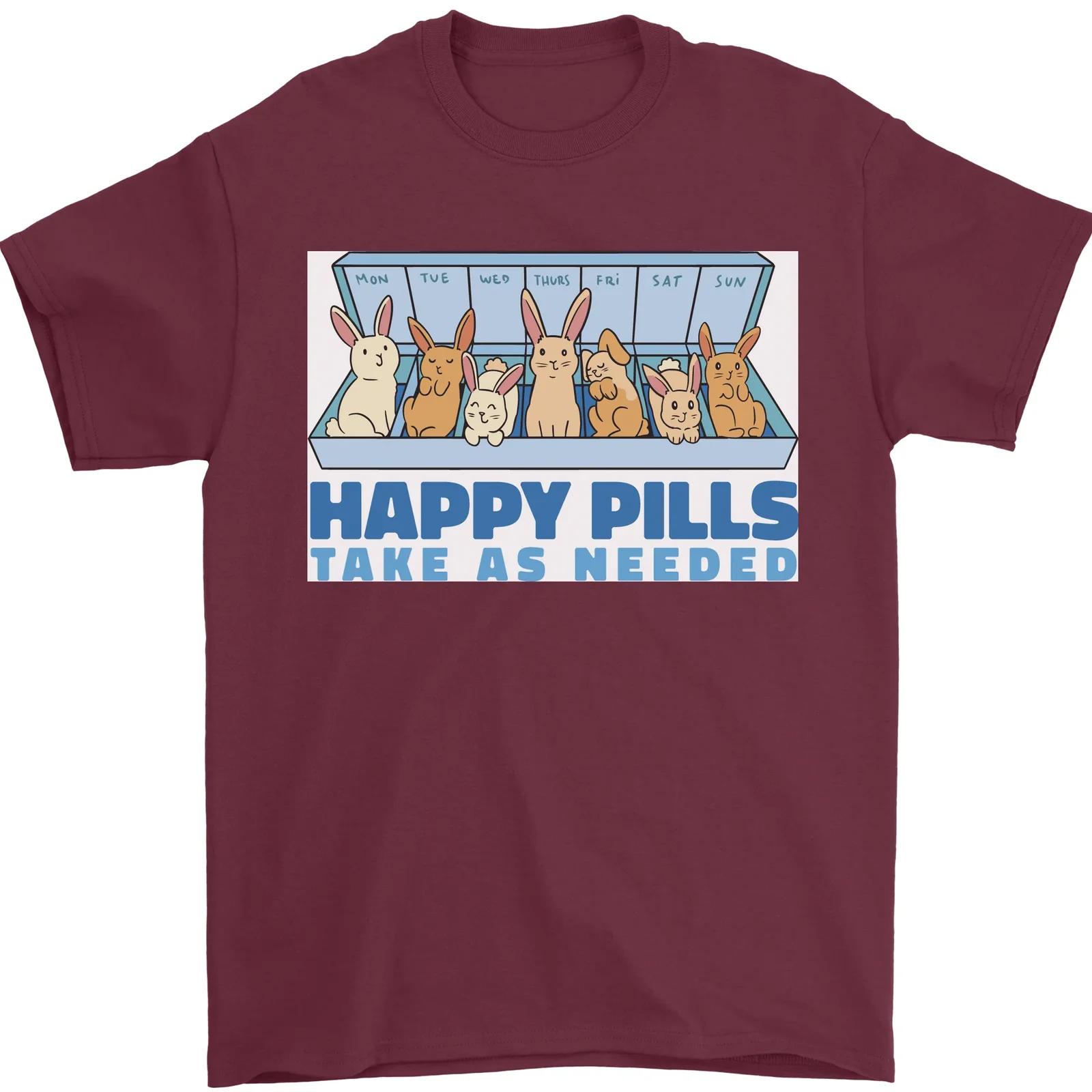 T-Shirt Happy Pills Bunny Antivibrante 100% Cotone