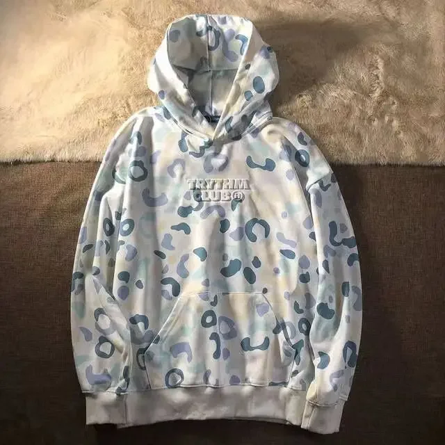 Y2K Plus College Style Cow Patchwork Print Hoodie European and American Versatile Student Couple Thick Long Sleeve Sweatshirt