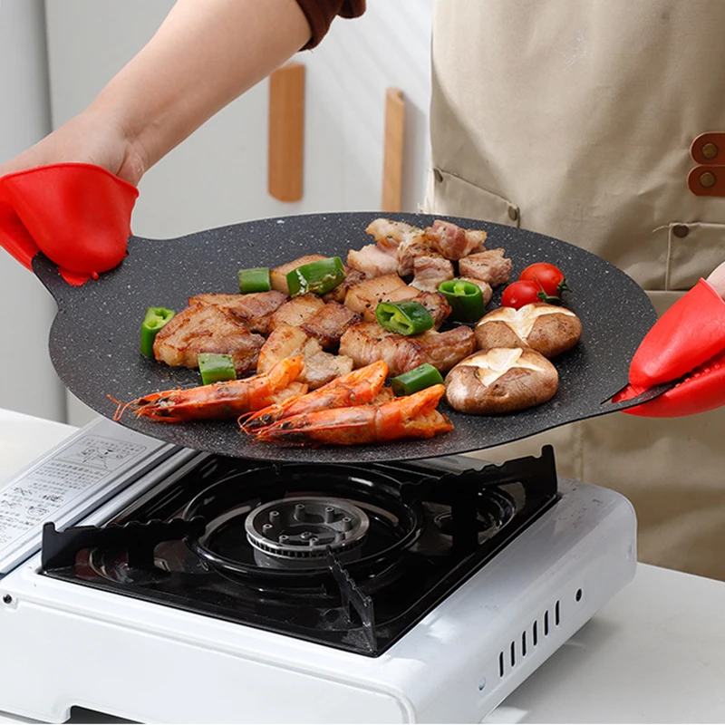 Outdoor Camping Grill Plate Korean Barbecue Plate Barbecue Meat Pot