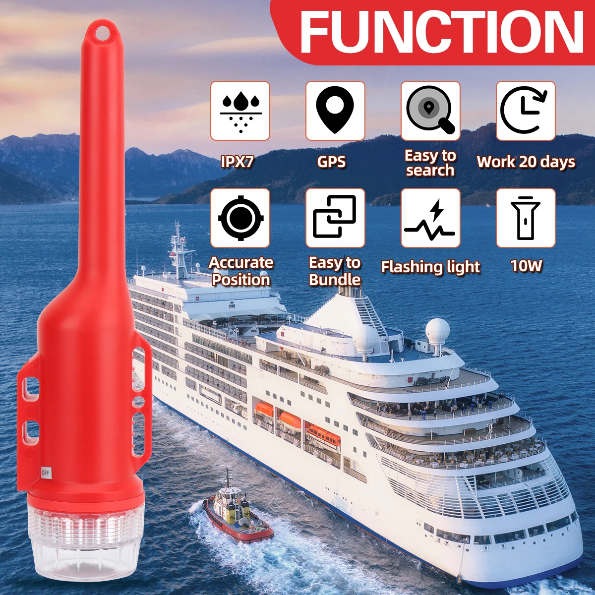 ABBREE AIS Net Locator AR-868M IPX7 Waterproof GPS Precise Positioning Long Standby Anti-lost Tracker Locator for Fishing 2