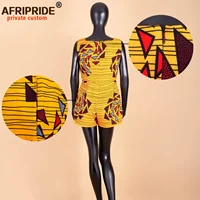 2025 African Fashion Playsuits for Women AFRIPRIDE Tailor Made Plus Size Prime Sleeveless Women Casual Cotton Playsuits A1929003 - Image 2