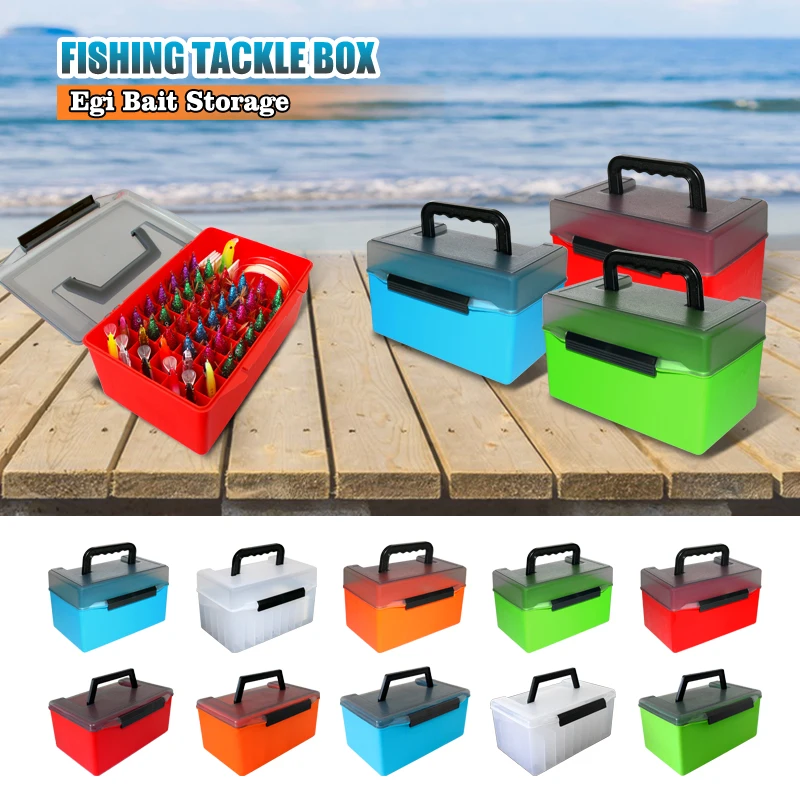 Fishing Tackle Box Squid Jig Organizer Boxes Webfoot Octopus Egi