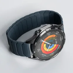 Magnetic Silicone Smartwatch Band - 20mm & 22mm Strap Options - 22mm (Midnight)