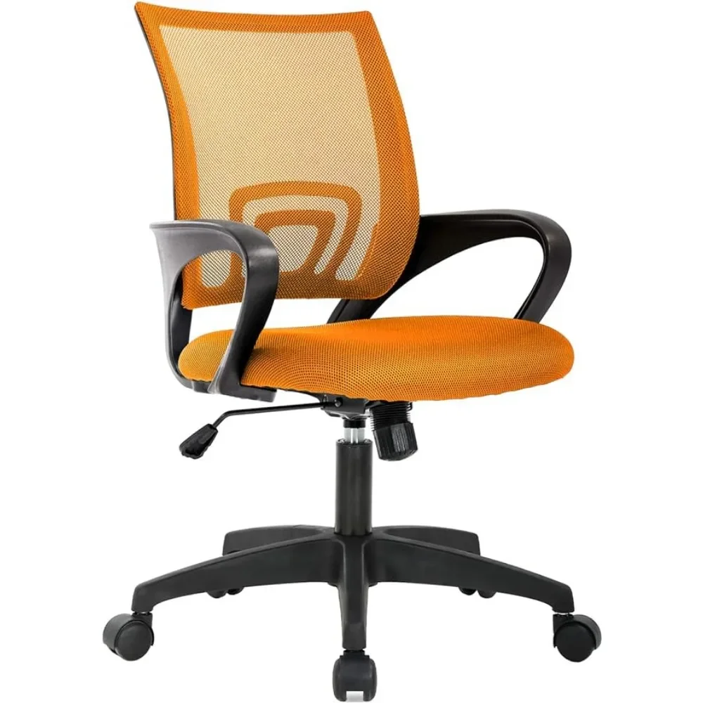 Home Office Chair Ergonomic Desk Chairs Mesh Computer with Lumbar Support Armrest Rolling Swivel Adjustable Orange swivel dining chairs 2 pcs orange pp