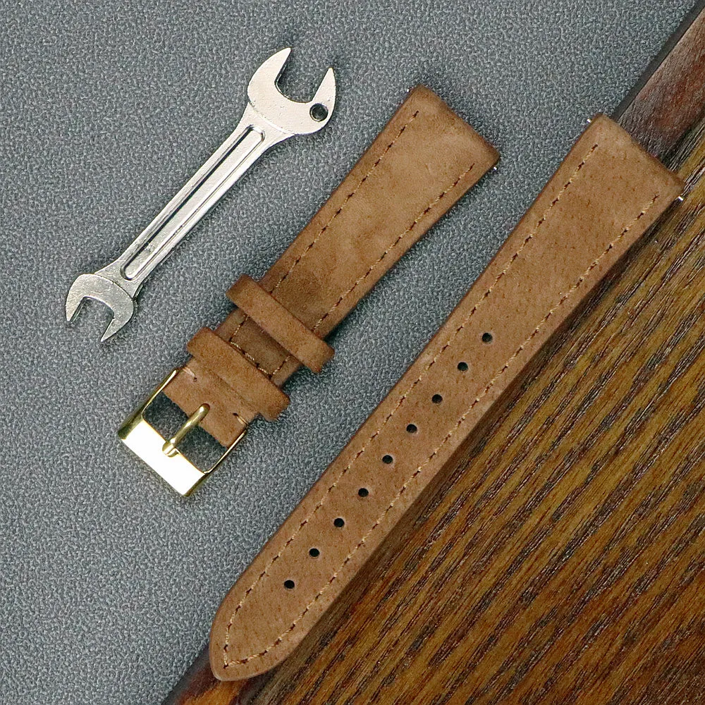

Classic Suede Watch Strap Leather Watch Band 18mm 20mm 22mm Handmade Vintage Quick Release Watchbands Accessories for Men
