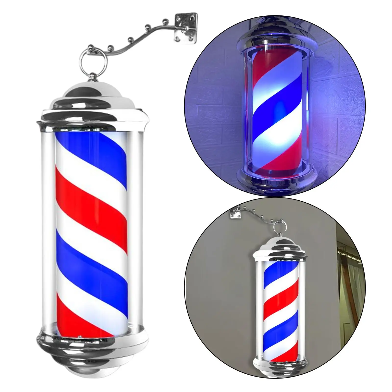 Barber Shop Sign Open Lighting Hair Salon Wall Mounted Rotating Pole LED Light Barber Shop Sign Open Lighting Hair Salon Wall Mounted Rotating Pole LED Light