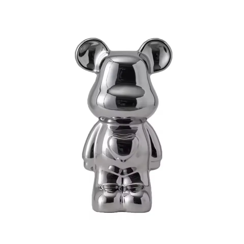 Keramische cartoon teddybeerfiguur, liefdesbeer ornament, kleine spaarpot voor de woonkamer, wijnkast, bureaudecoratie._voghion.com