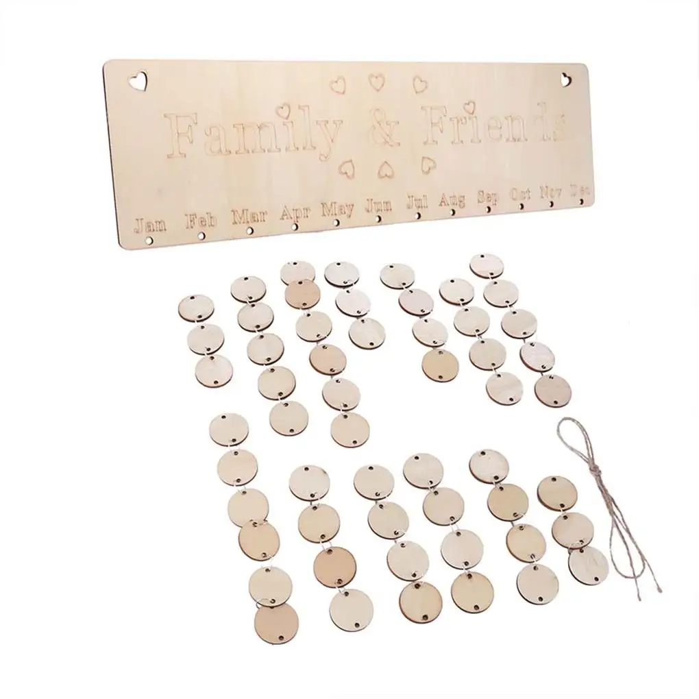 Birthday Reminder Calendar Wooden Wall Calendar for Birthday & Events Reminder